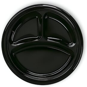 Plastic Black Plate 3 Section