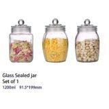 Sig. Glaze Glass Jar 1200Ml 1758